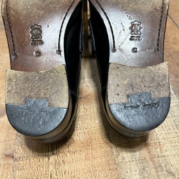 ANTONIO MAURIZI Black LEATHER LOAFER 10 MADE IN ITALY main image 8